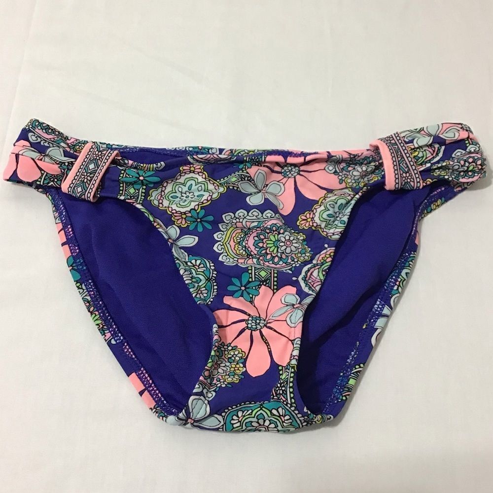 Hobie Floral Print Bikini Bottom Swimsuit Good Condition Size Medium
